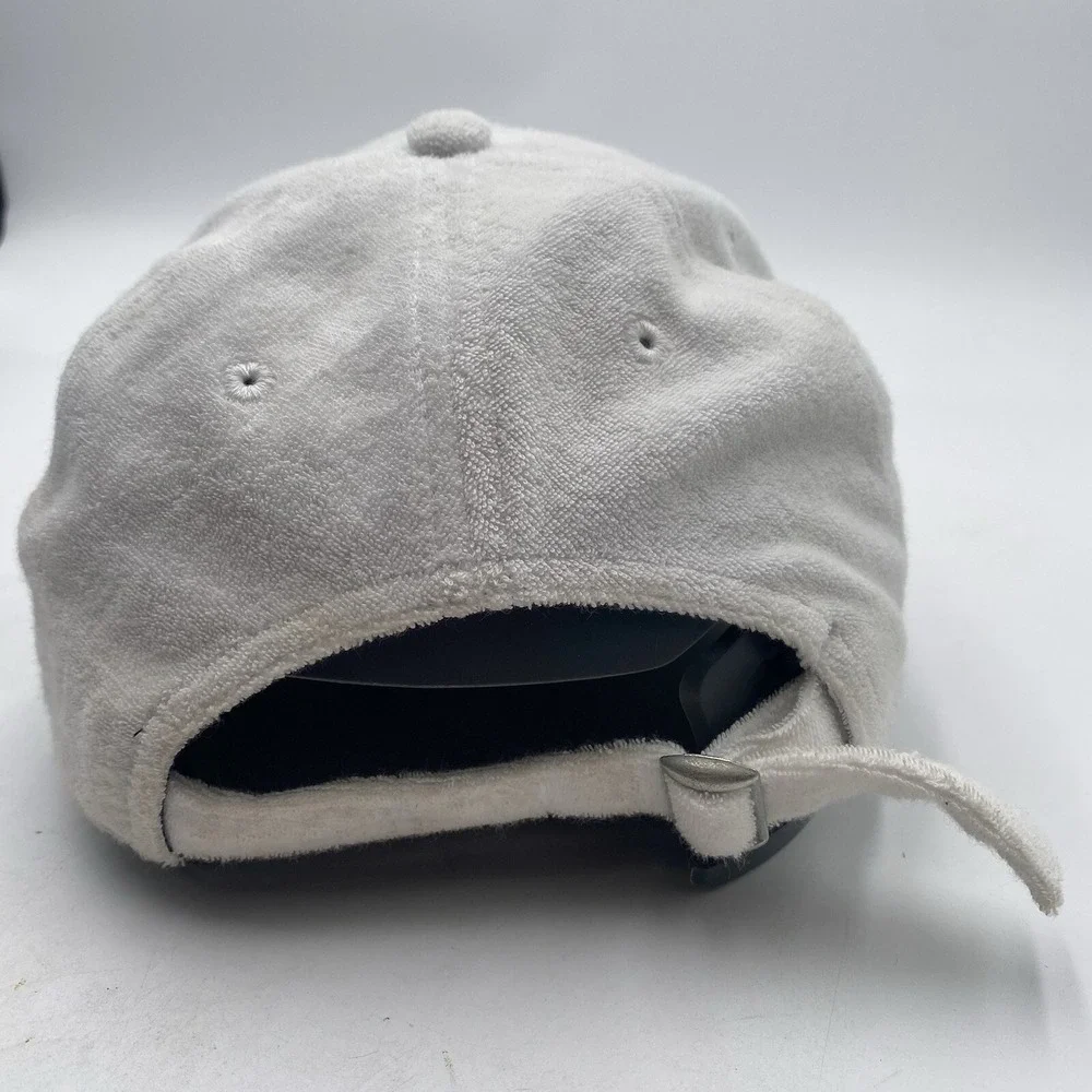 Sanrio Hello Kitty Hat Adult Strapback White Cotton Terry Cloth Cleaned See Pics